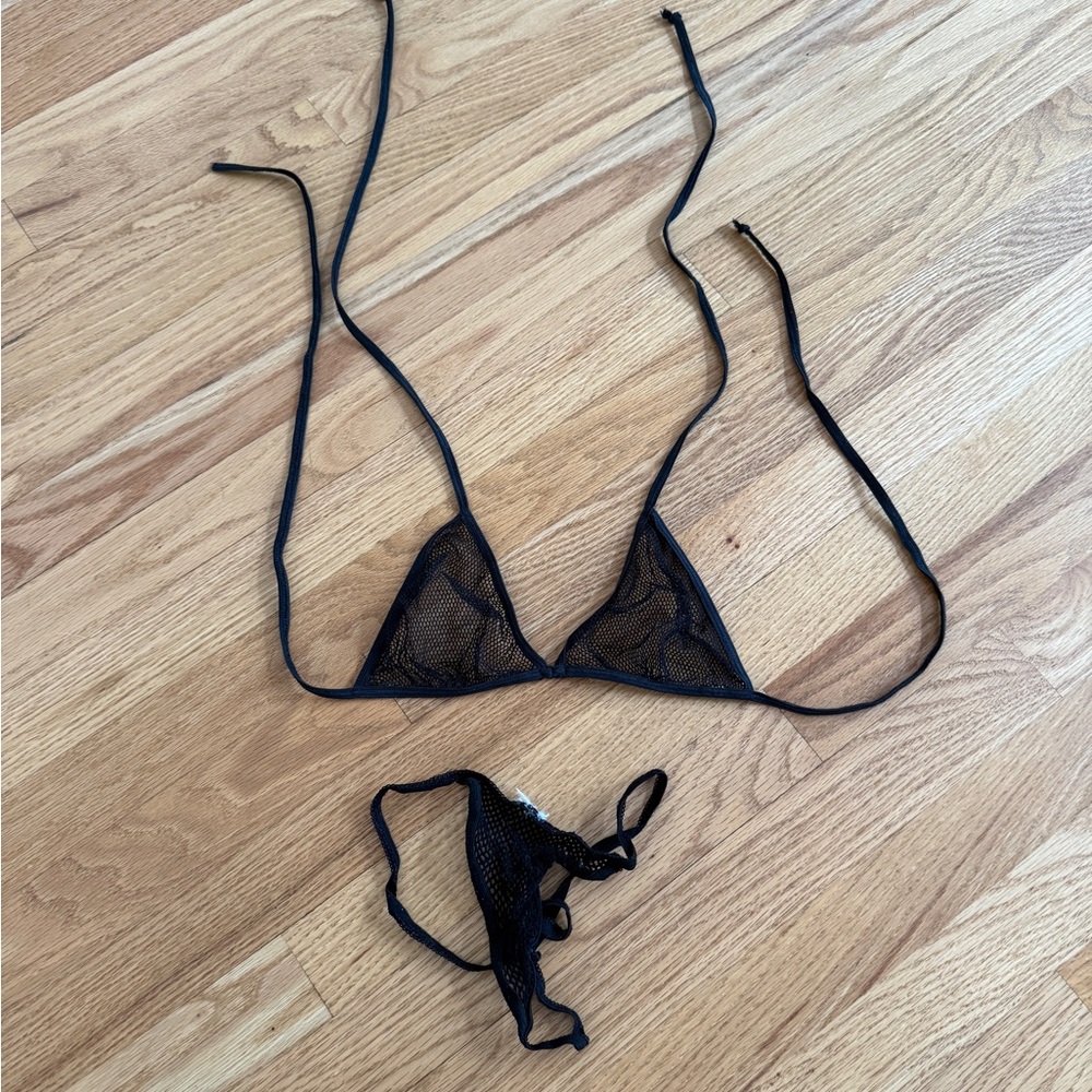 Frederick’s of Hollywood mesh fishnet sexy lingerie set